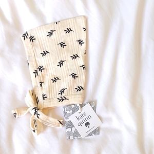 NWT Kate Quinn 100% organic cotton bonnet, 0-3 months